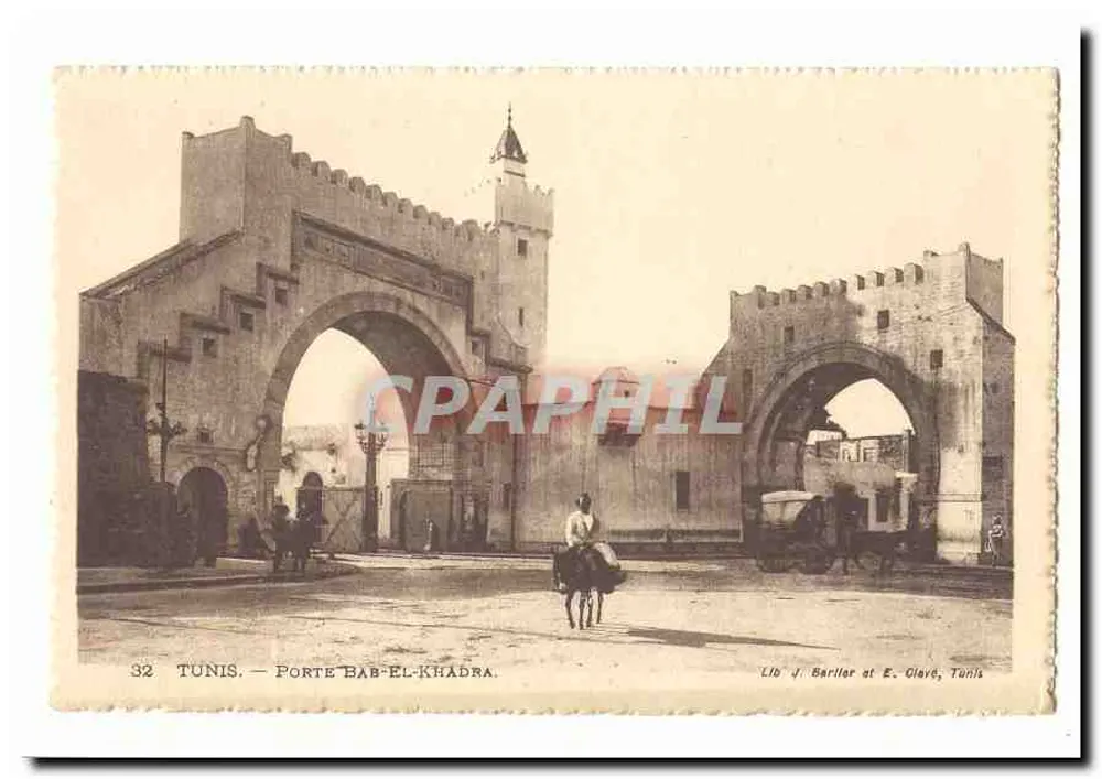 Tunis — Tor Bab-el-Khadra — Lib. J. Barlier et E. Clavé, Tunis - Vorderseite