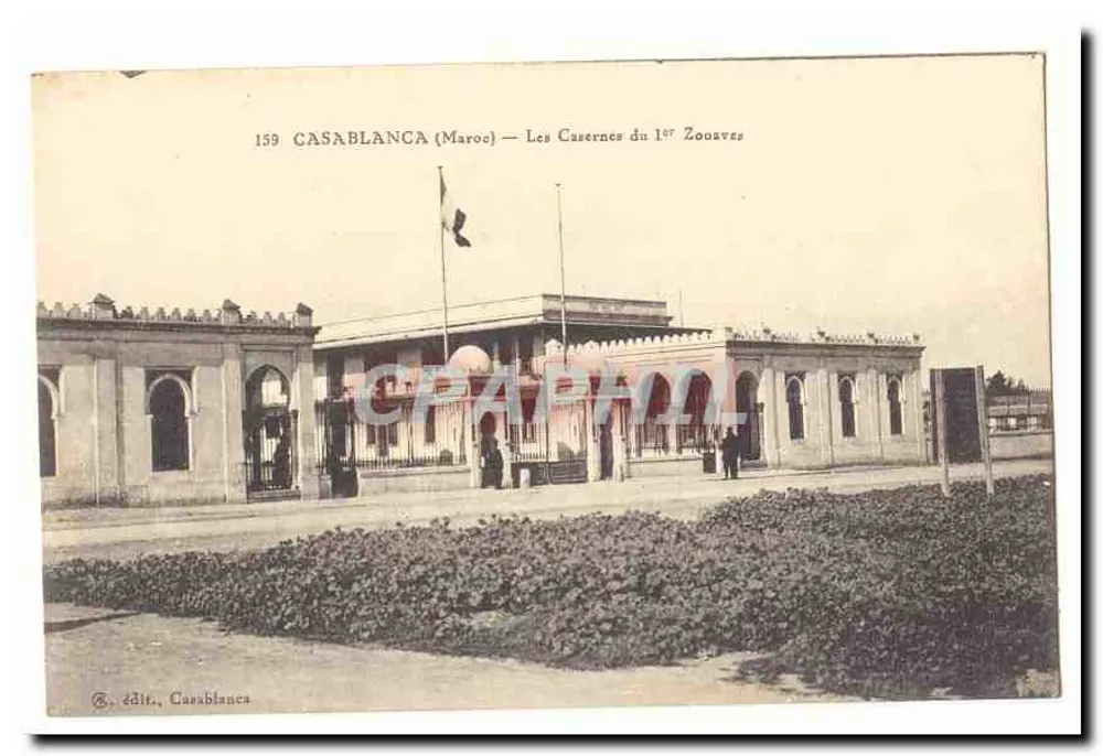 Casablanca (Marokko) — Die Kasernen des 1. Zouaves - Vorderseite