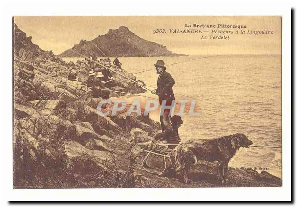 Pêcheurs à la Lingonare — Le Verdelet — VAL-ANDRE - Recto