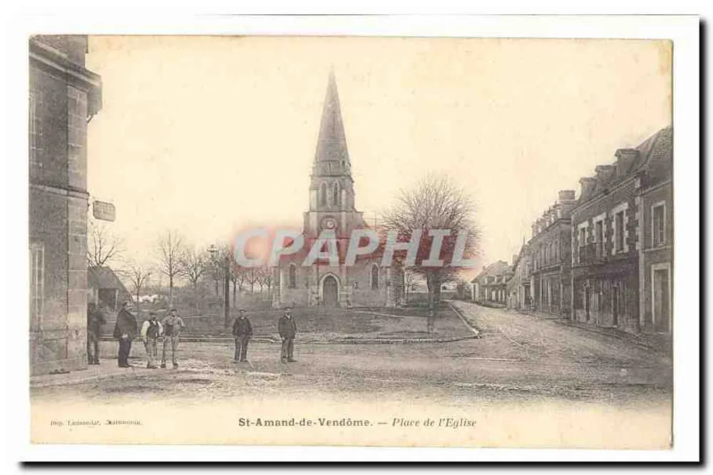 St-Amand-de-Vendôme — Place de l'Église — Imp. Leissoulat, Matignon - Frente