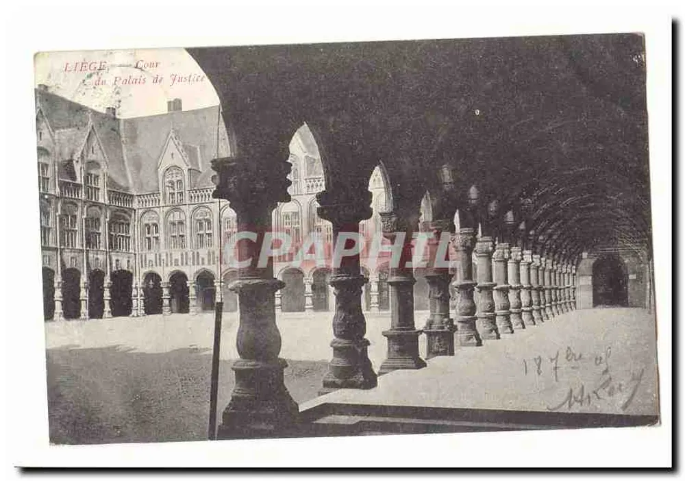 Liège — Cour do Palácio de Justiça — editor não identificado, número de série não visível - Frente
