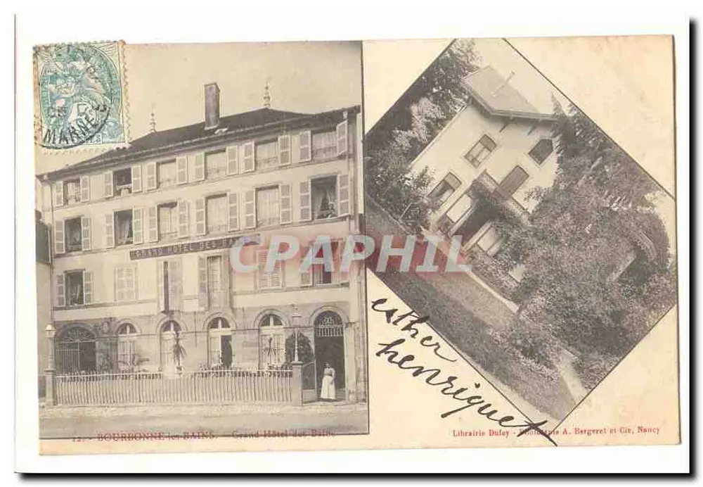 BOURBRONNE-LES-BAINS — Grand Hôtel des Bains — Librairie Dufay, Phototypie A. Bergeret et Cie, Nancy - Recto