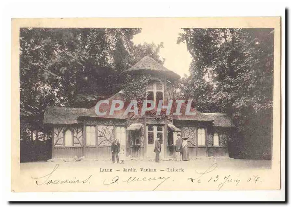 Lille - Giardino Vauhan - Latteria — Souvenirs O. Meeuy, datata 13 giugno 1914 - Recto