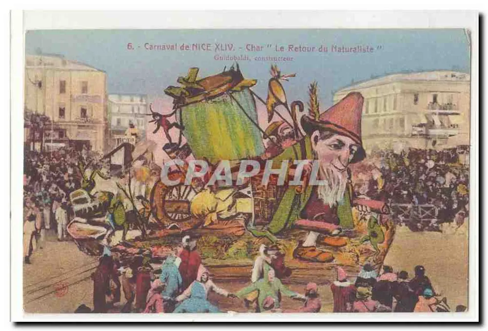 Carnival von NICE XLIV — Wagen "Le Retour du Naturaliste" — Guidobaldi, Hersteller - Vorderseite