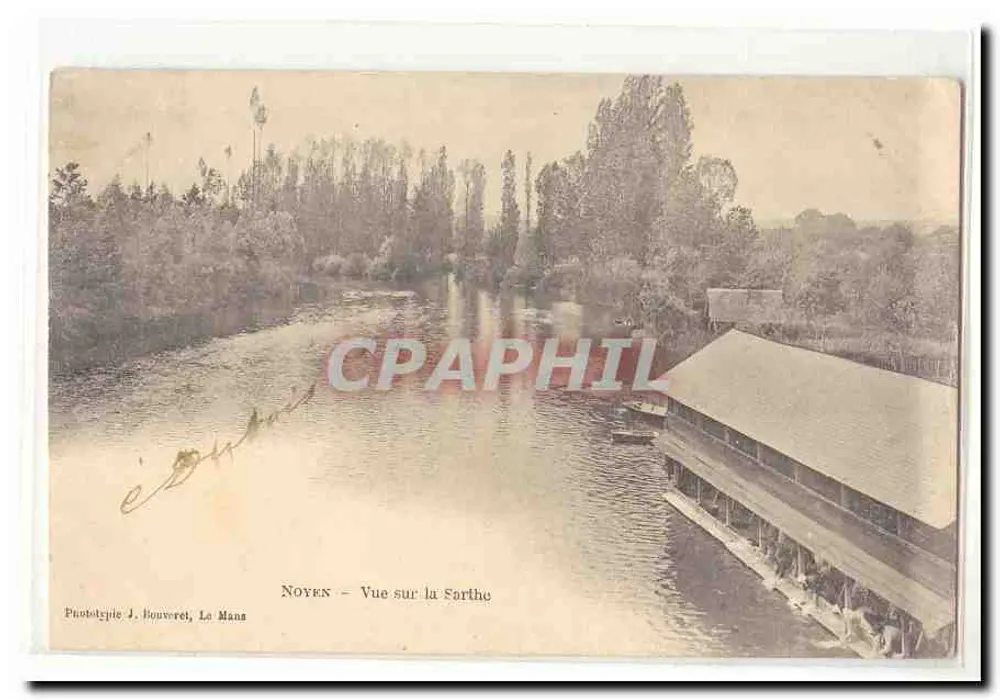 Noyen - Ansicht der Sarthe — Phototypie J. Bouveret, Le Mans - Vorderseite