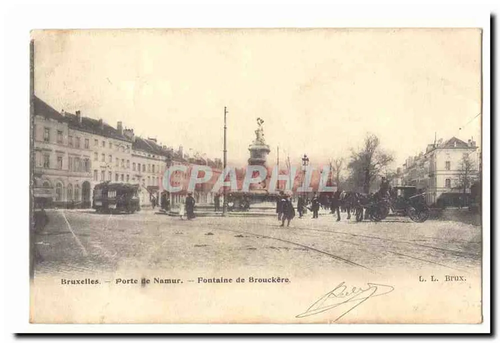 Bruselas — Puerta de Namur — Fuente de Brouckère — L. L. Brux. - Anverso