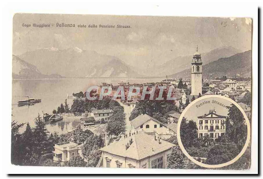 Lago Maggiore - Pallanza aus der Pension Strauss gesehen - Vorderseite
