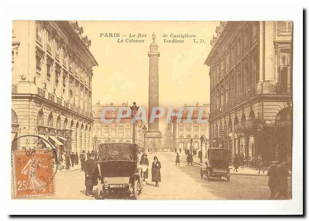 Paris — La Rue de Castiglione — La Colonne Vendôme — L. D. - Vorderseite