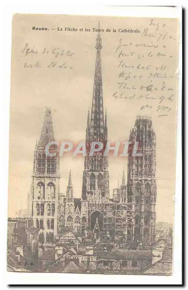 Rouen — Die Pfeile und Türme der Kathedrale — T.P. 8 - Vorderseite