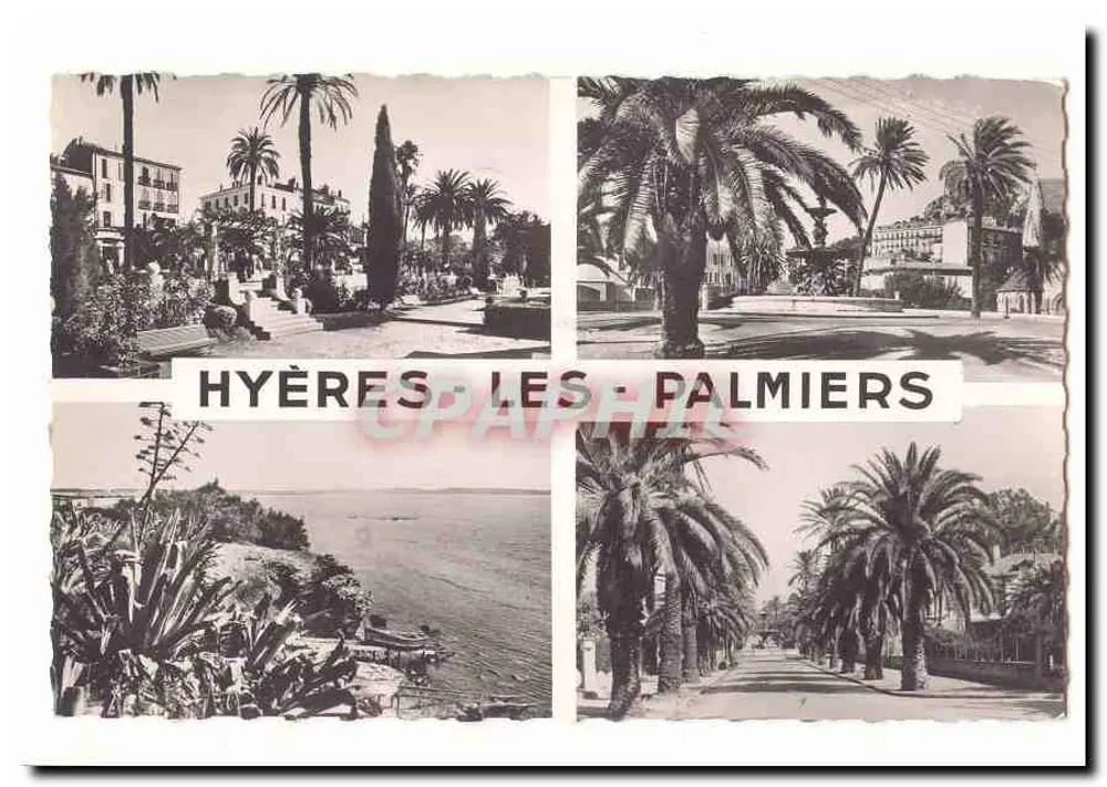 Hyères - Les Palmiers — vista panorâmica com palmeiras, jardim e vista para o mar - Frente