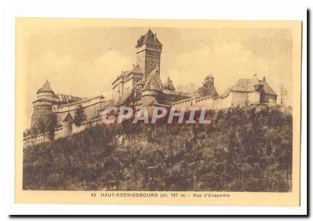 Haut-Koenigsbourg (alt. 757 m) — Vista geral — editor não visível, n° de série 43 - Frente