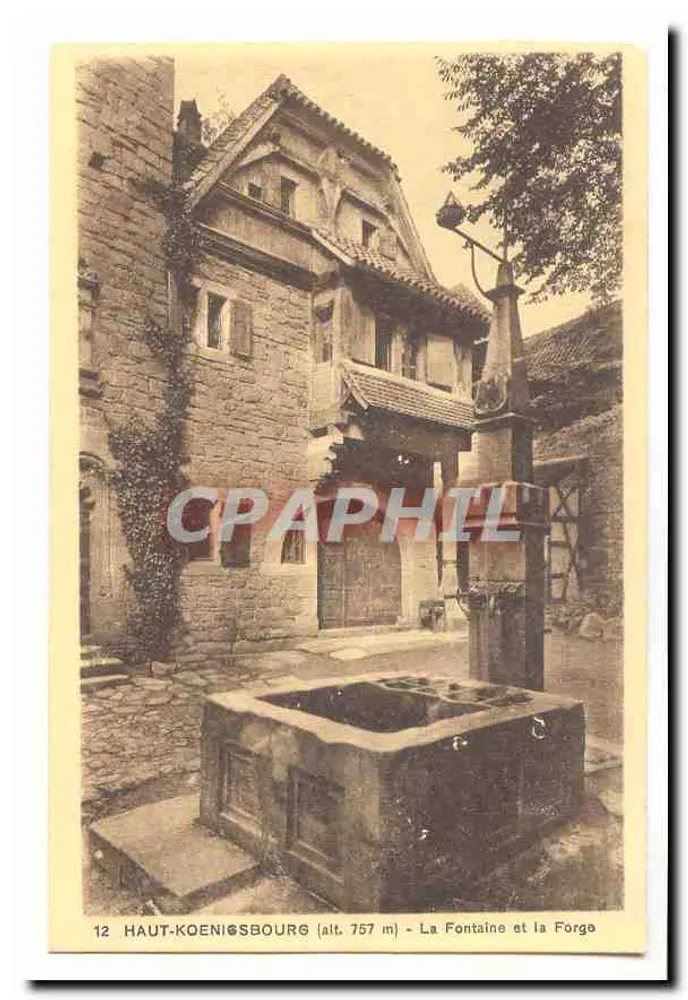 Haut-Koenigsbourg (Höhe 757 m) — La Fontaine und die Schmiede - Vorderseite