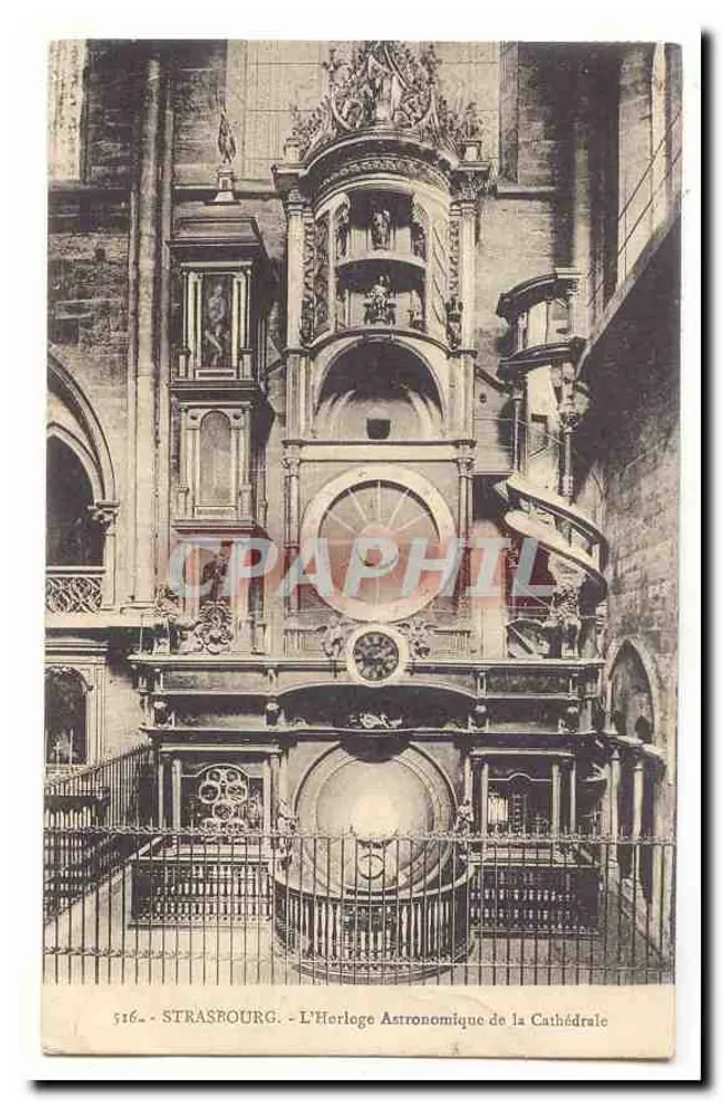 Straßburg — Die astronomische Uhr der Kathedrale - Vorderseite