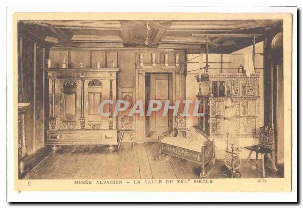 Museu Alsaciano - A Sala do Século XVII — editor C. D. L. n°9 - Frente