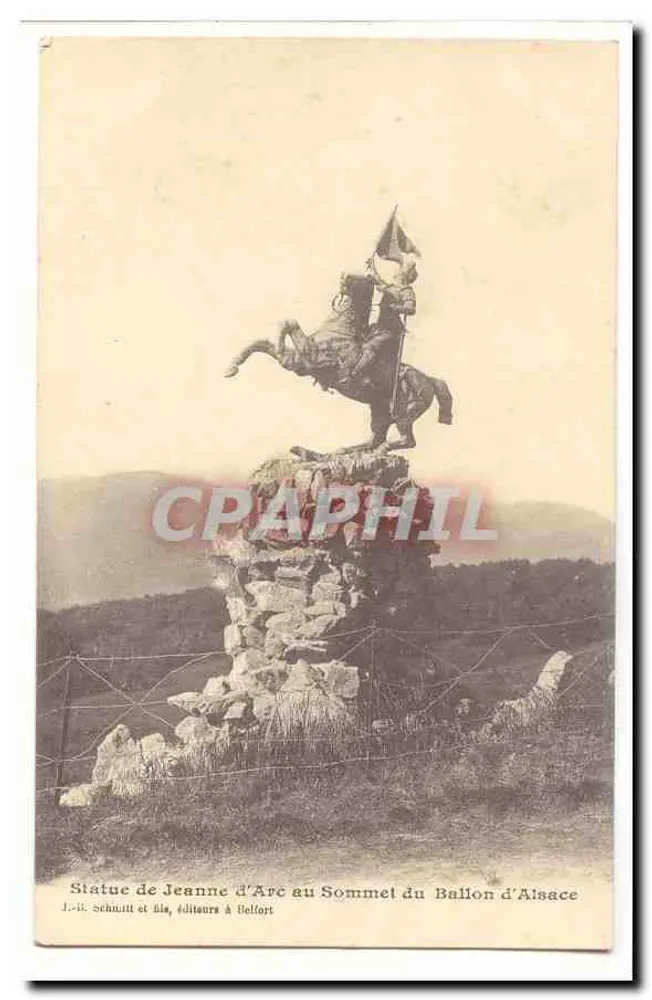 Statue von Jeanne d'Arc am Gipfel des Ballon d'Aisace — J.-R. Schmitt und Söhne, Verleger in Belfort - Vorderseite