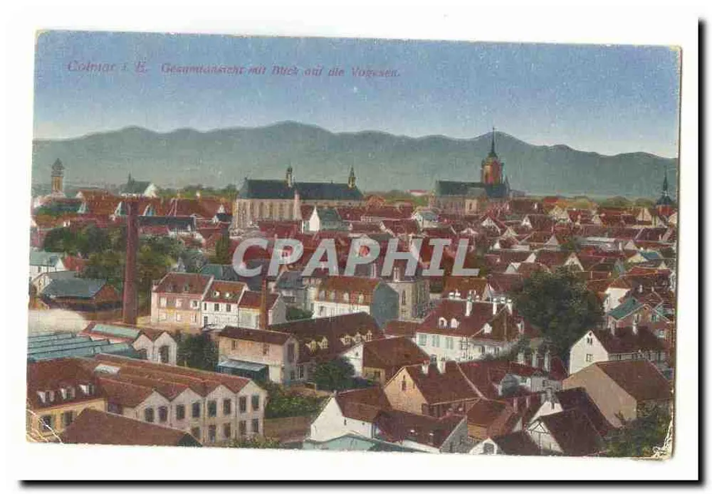 Colmar — Allgemeiner Blick mit dem Schloss auf den Vosgen - Vorderseite