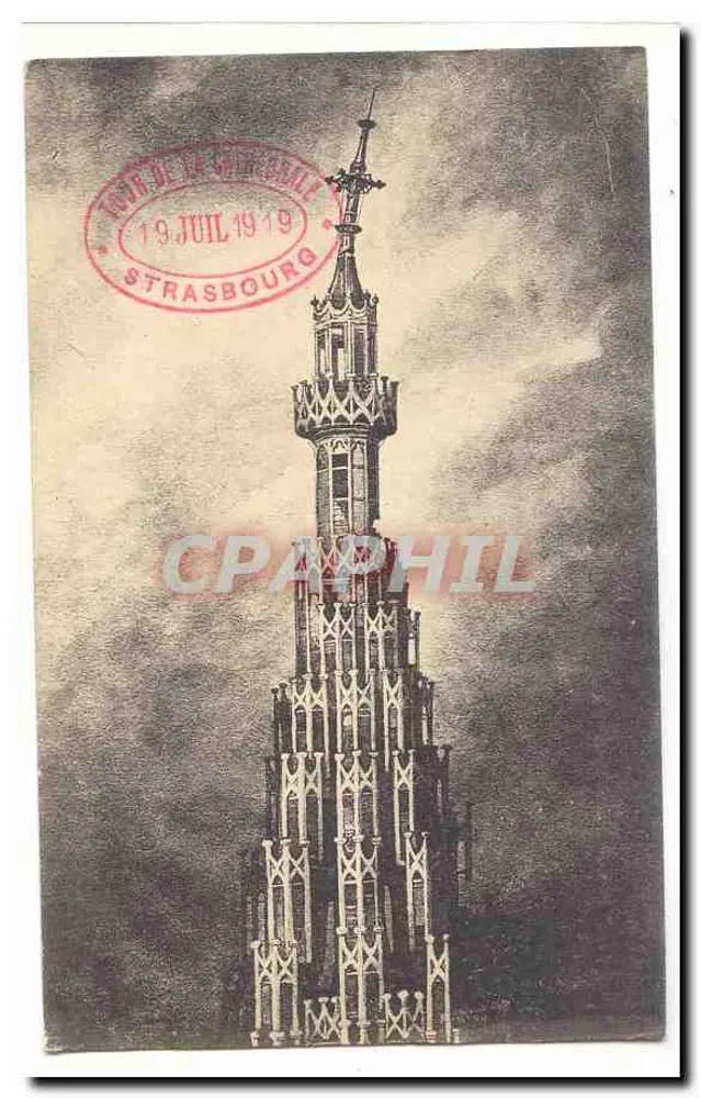 Torre da Horloge em Estrasburgo — vista da torre da horloge — editor desconhecido, número de série não visível - Frente