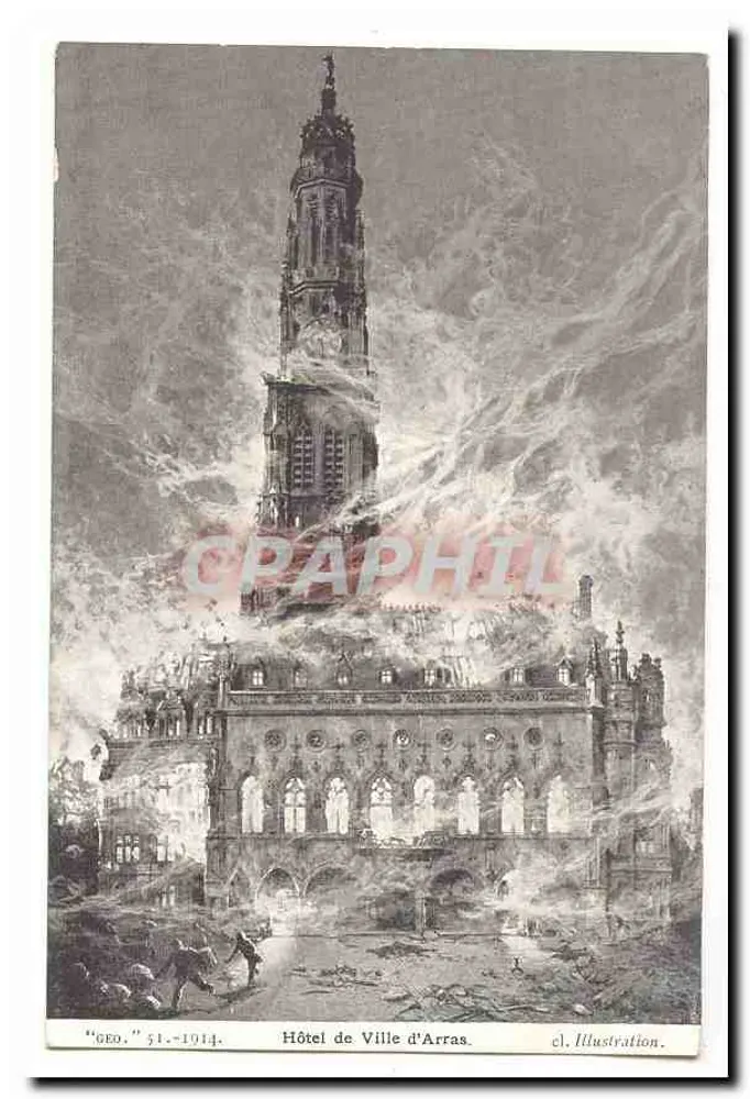 Hôtel de Ville de Arras — em ruínas — Ilustração, n°51-1914 - Frente
