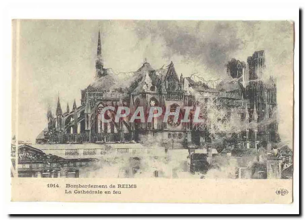 Bombardeio de REIMS — A Catedral em Chamas — Editor B.D. - Frente