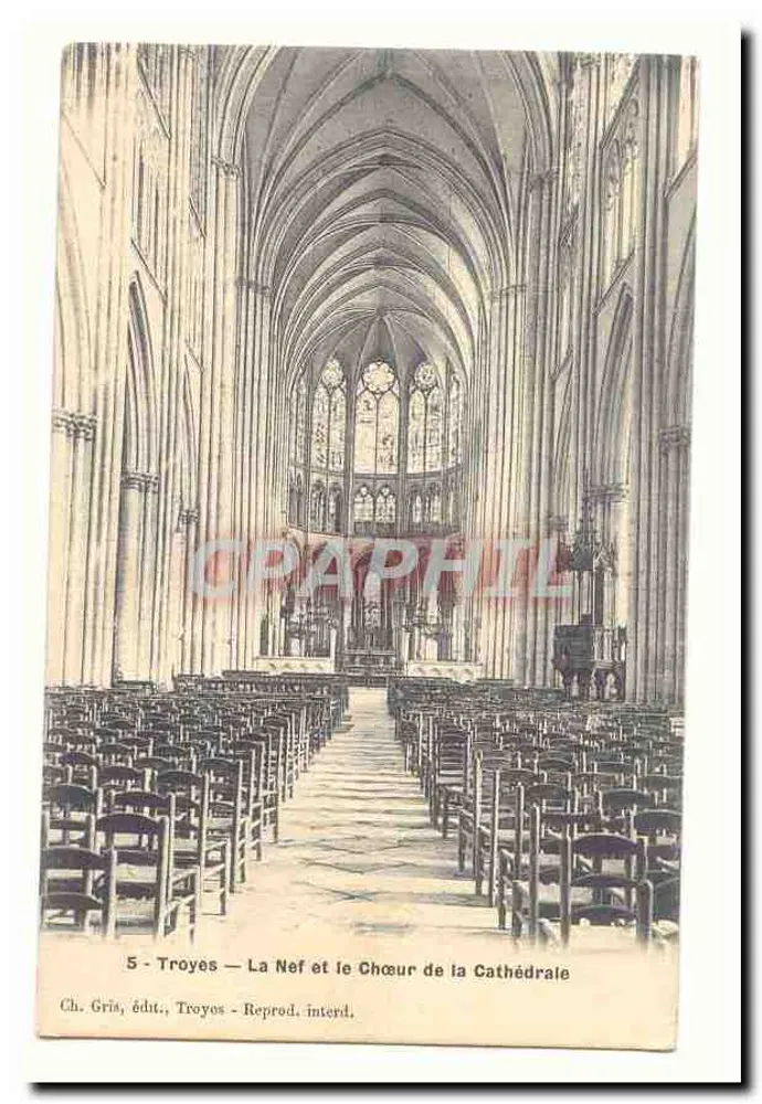 Troyes — Die Kirchenschiff und der Chor der Kathedrale — Ch. Gris, Verlag, Troyes - Vorderseite