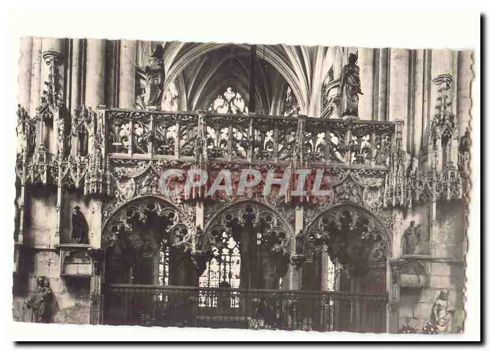 Interior da catedral de Estrasburgo — vista do coro e do trifólio — editor não identificado, número de série não visível - Frente
