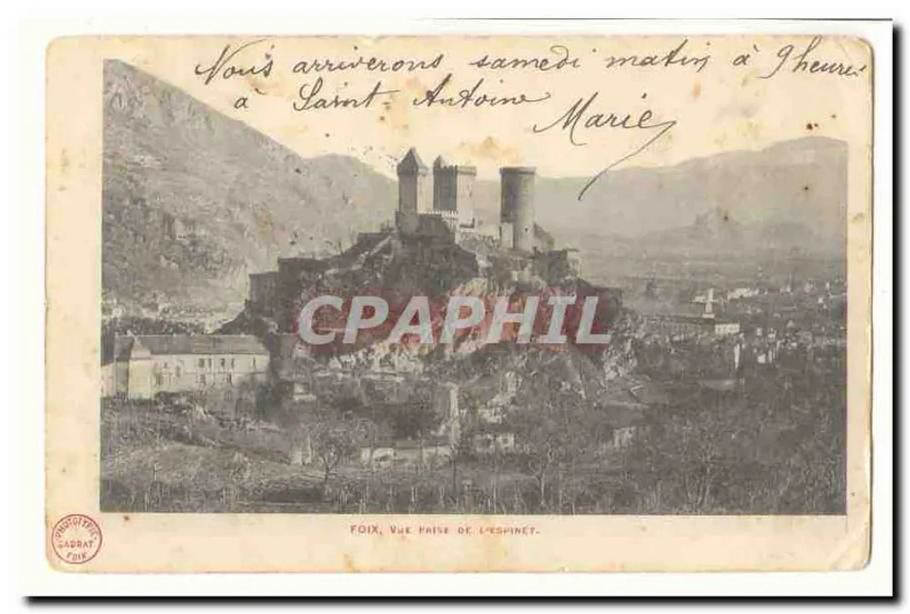 Foix, uitzicht genomen vanaf L'Espinet — Sadrat, Foix - Voorkant