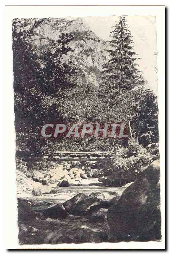 Paisagem de montanha — ponte sobre um riacho — editor desconhecido - Frente