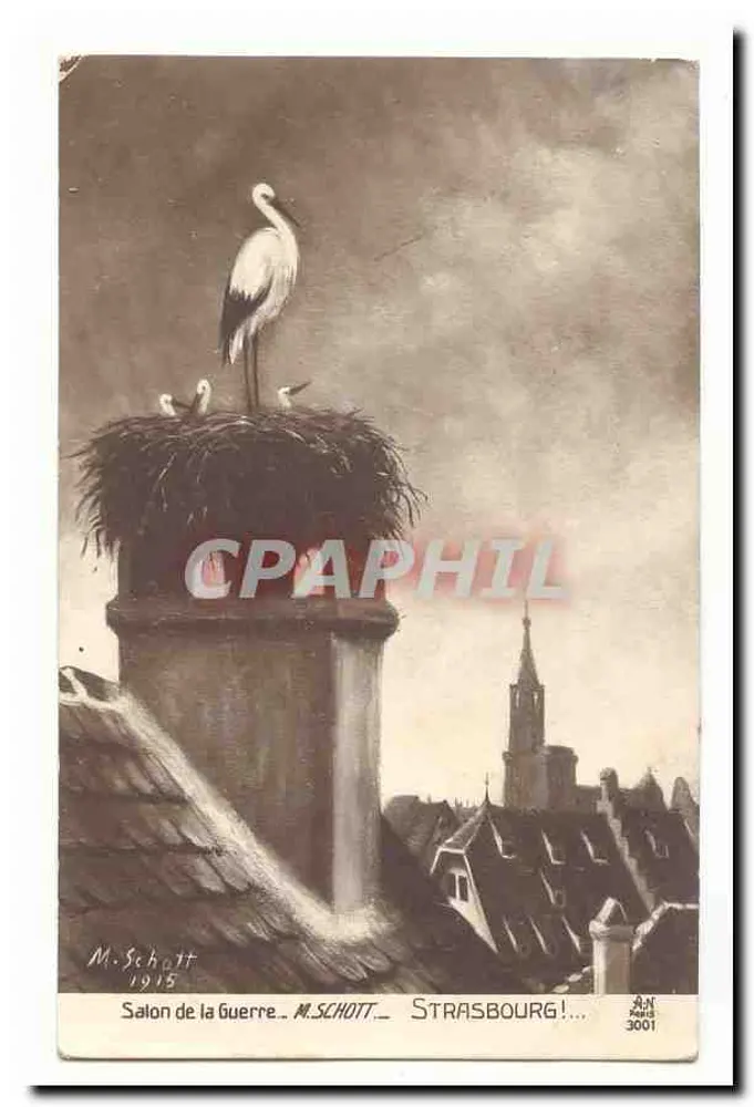 Kriegssalon — M. SCHOTT — STRASBOURG! — M. Schott 1915 — AN Nard 3001 - Vorderseite