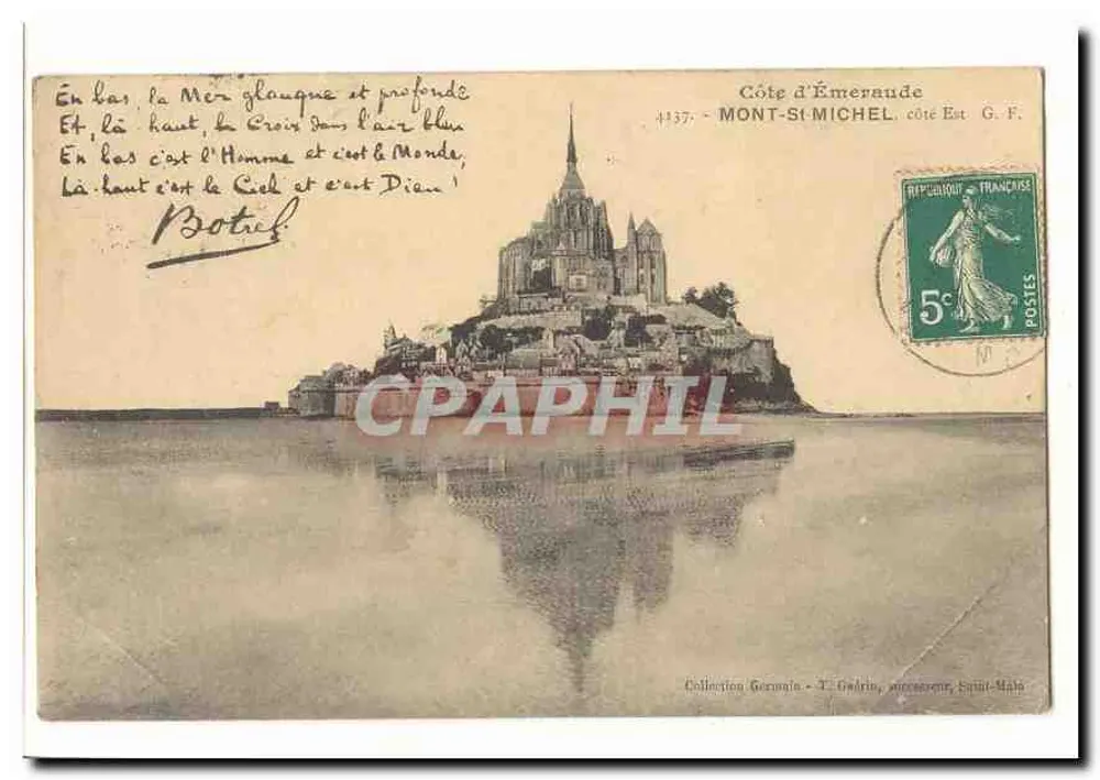 Mont-Saint-Michel — Costa da Esmeralda, G.F. — Coleção Germain, T. Godrèin, Saint-Malo - Frente