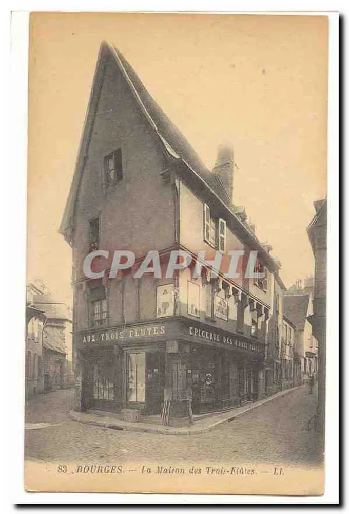Bourges — A Casa das Três-Fiutes — Epiceria das Três-Fiutes — 83 - Frente