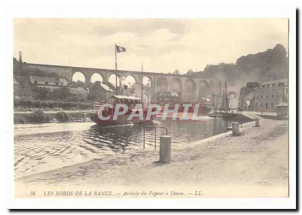 Die Ufer der Rance — Ankunft des Dampfers in Dinan — LL. - Vorderseite