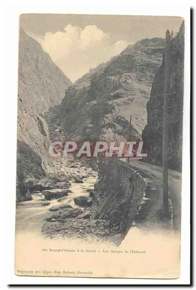 Da Bourg-d'Oisans a Grave — Le Gorges de l'Infernet — Papeterie des Alpes Eng. Robert, Grenoble - Recto