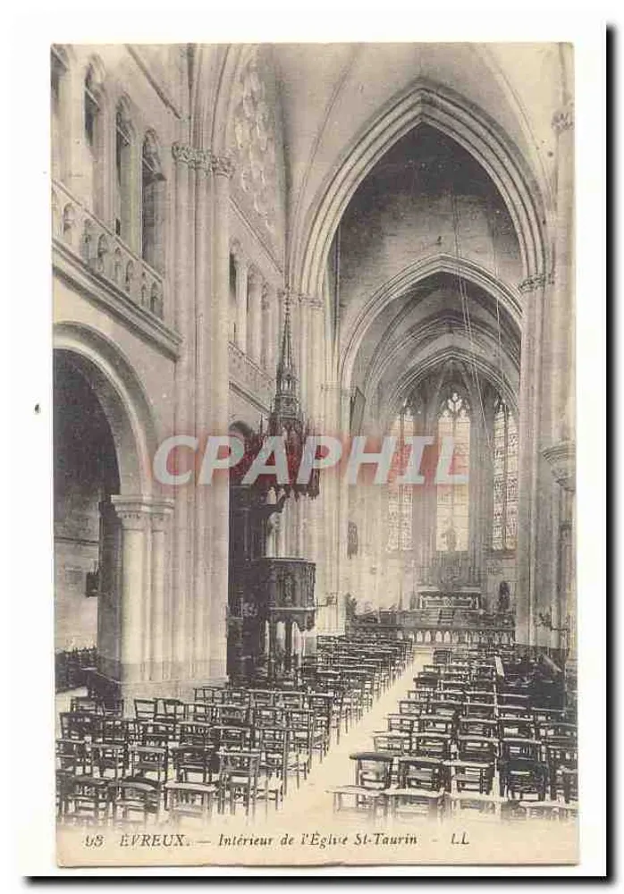 Évreux — Innenansicht der Kirche Saint-Taurin — LL - Vorderseite