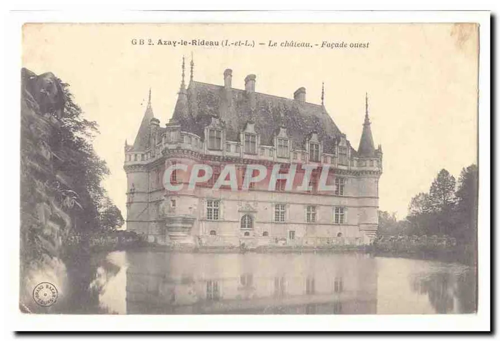 Azay-le-Rideau (Indre-et-Loire) — O castelo — Fachada oeste - Frente