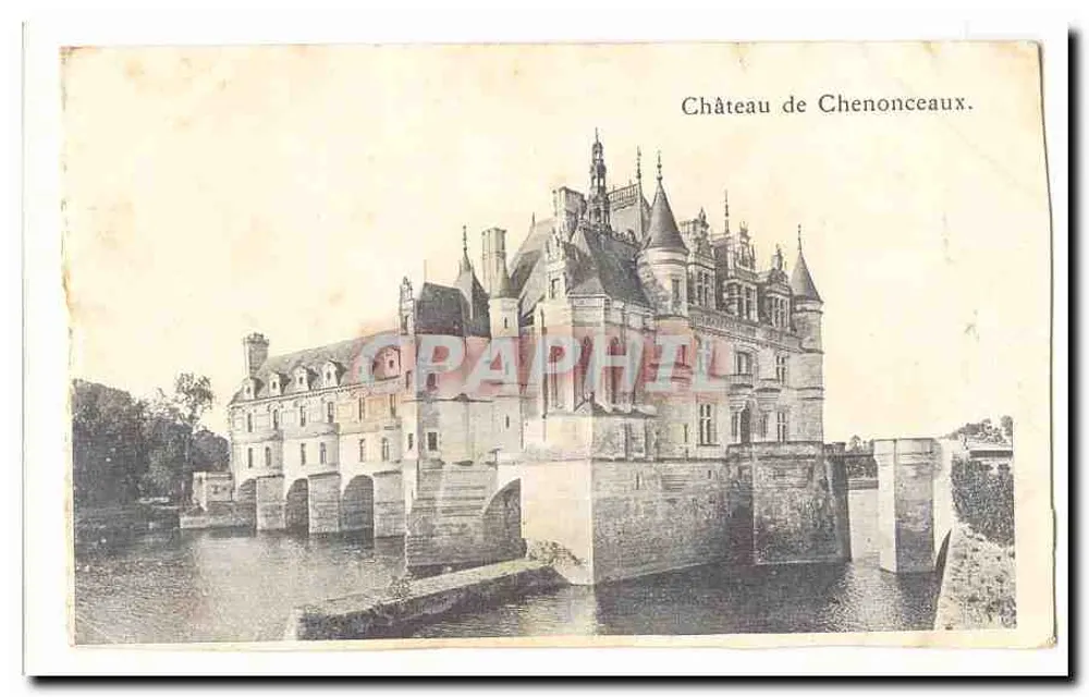 Castelo de Chenonceaux — vista do castelo sobre a Loire — editor não visível - Frente