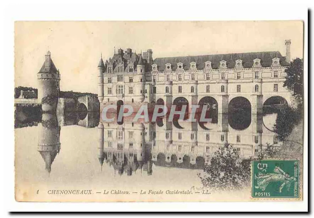 Chenonceaux — O Castelo — A Fachada Ocidental — LL. - Frente