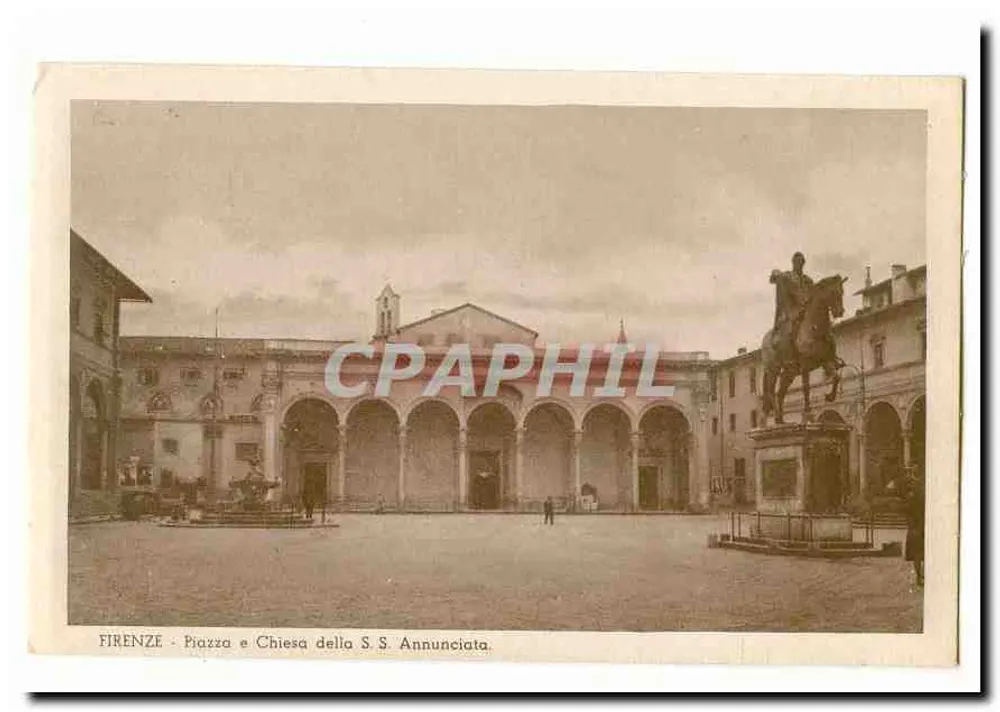 Florenz — Piazza und Kirche der S.S. Annunziata — unbekannter Verlag, Seriennummer nicht sichtbar - Vorderseite