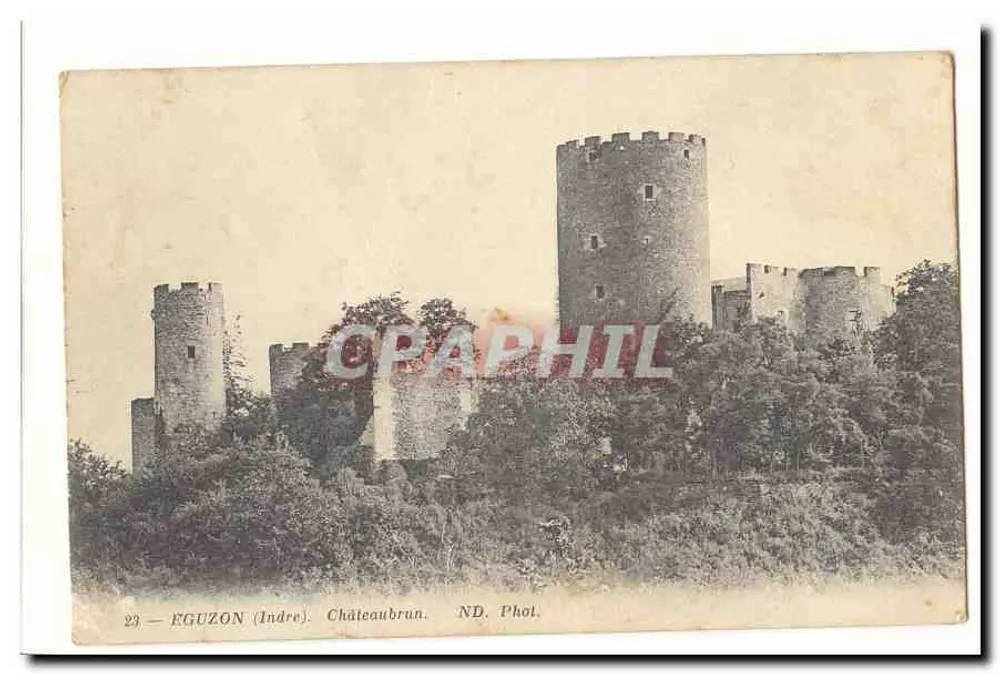 Eguizon (Indre) — Castelo de Châteaubrun — ND. Fot. - Frente