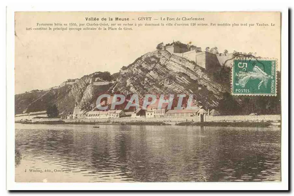 Tal der Meuse — GIVET — Das Fort von Charlemont — J. Winling, Verlag, Charleville - Vorderseite