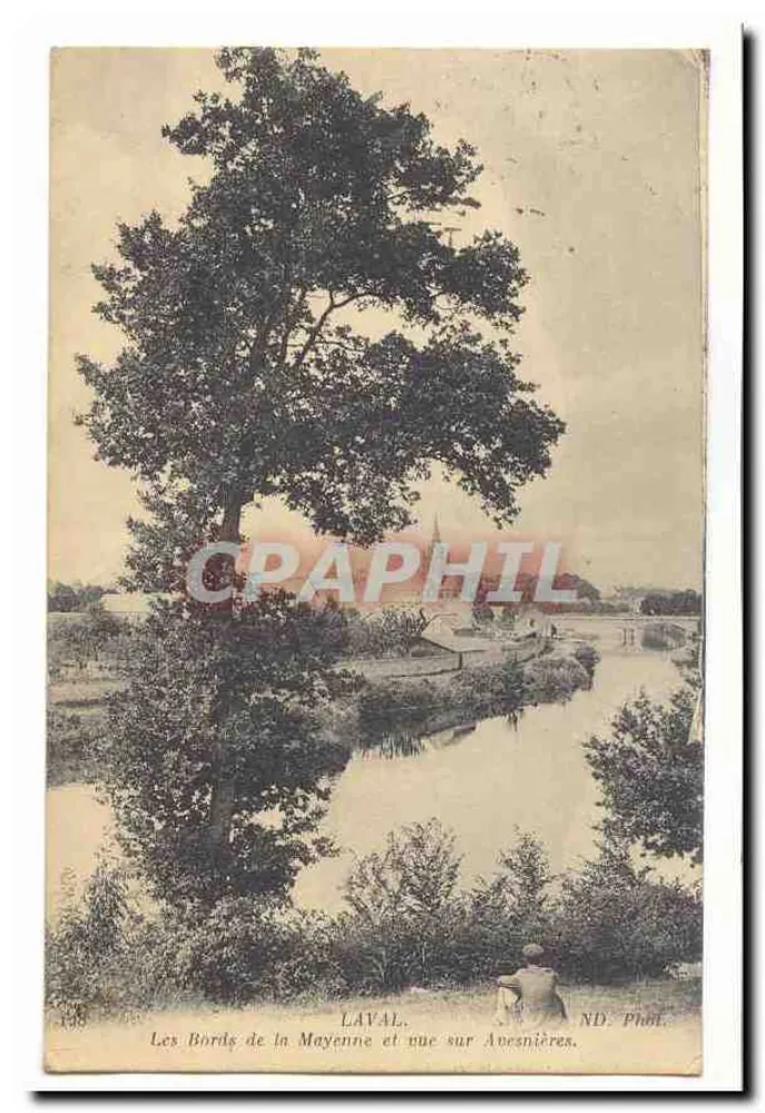 Die Ufer der Mayenne und Aussicht auf Anesnières — LAVAL, ND. Phot. - Vorderseite
