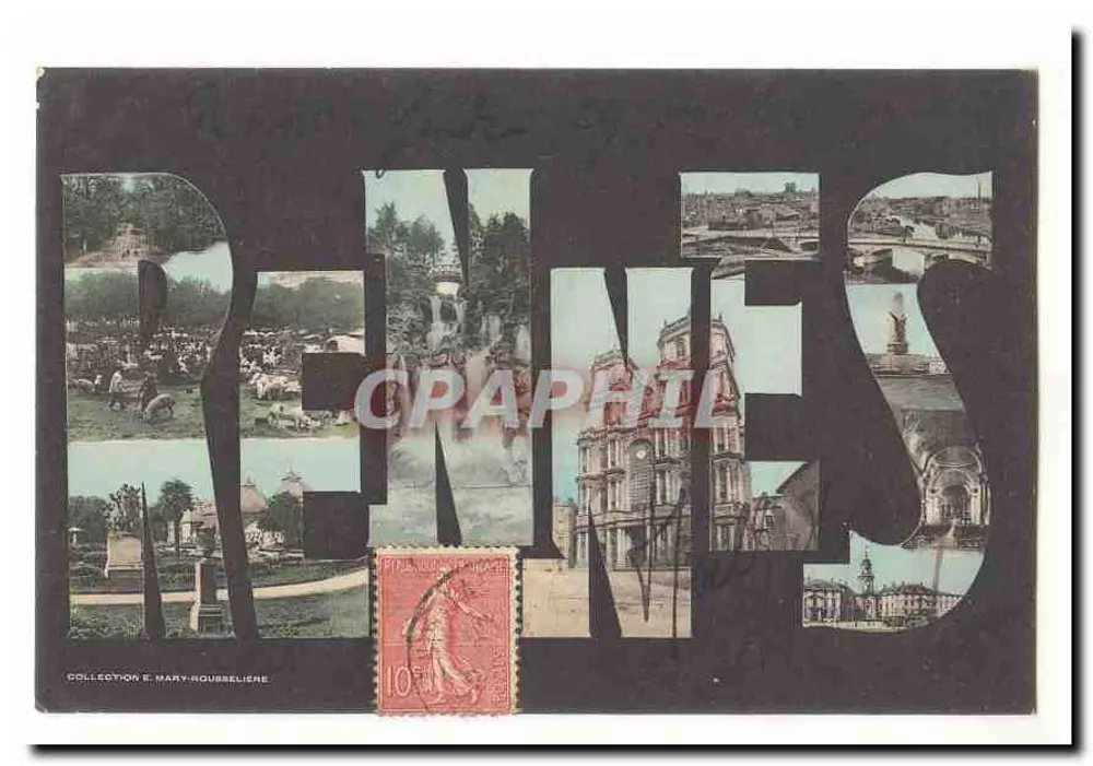 Rennes — vista panorâmica — Coleção E. Mary-Rousselière - Frente