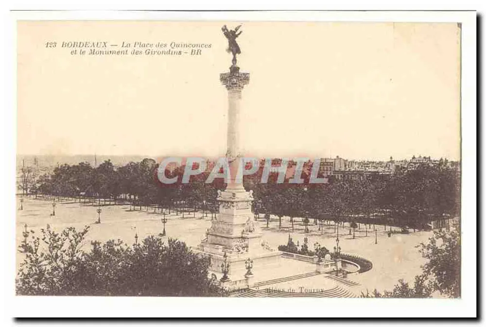 Bordeaux — Die Place des Quinconces und der Monument des Girondins — BR - Vorderseite