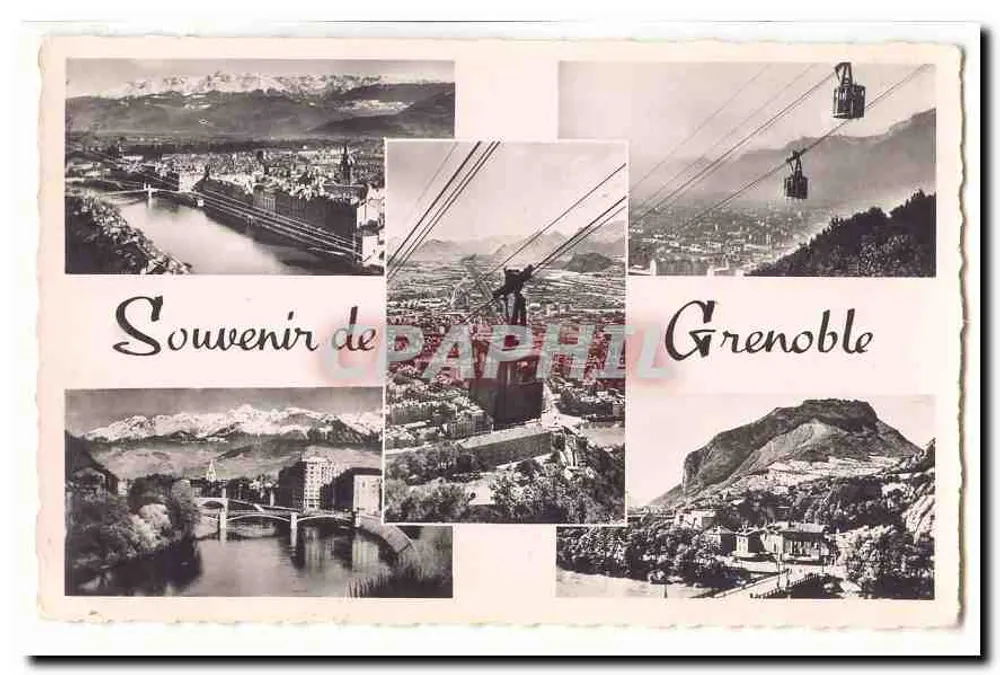 Grenoble — vista panorâmica e teleférico - Frente