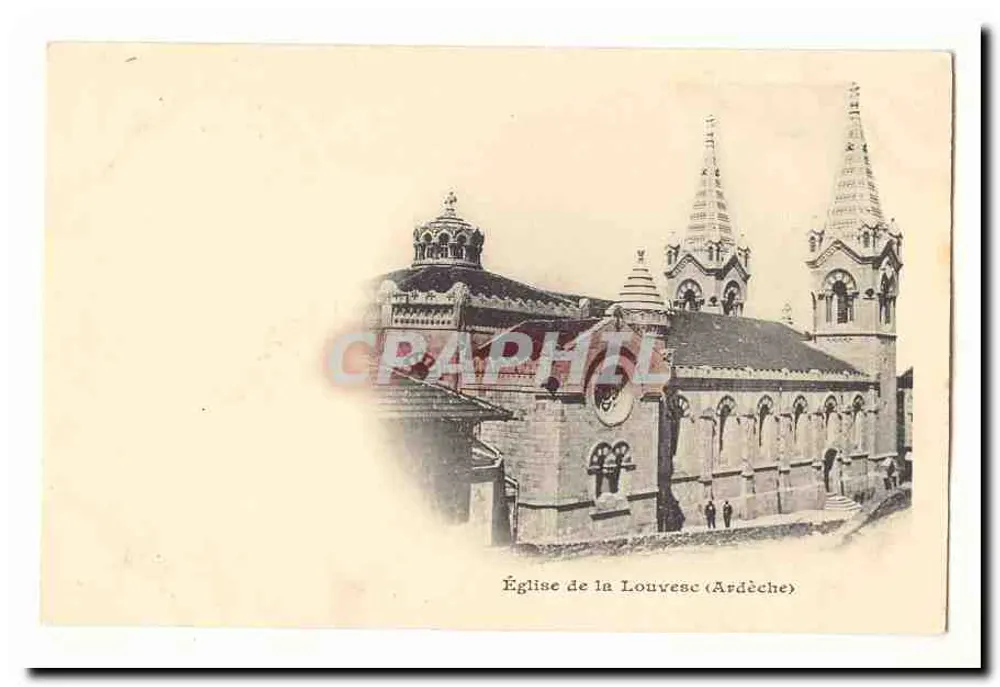 लूवेस्क के चर्च (अर्देच) — इमारत का दृश्य दो घंटियों के साथ — प्रकाशक अदृश्य - आगे