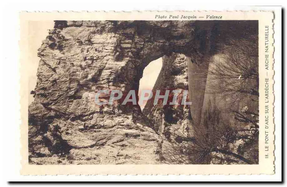 El Puente d'Arc sobre el Ardeche — Arco natural — Foto Paul Jacquin — Valence - Anverso
