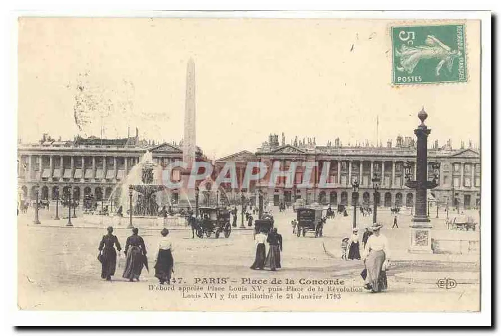 Parijs — Place de la Concorde — uitgever E.D. n°47 - Voorkant