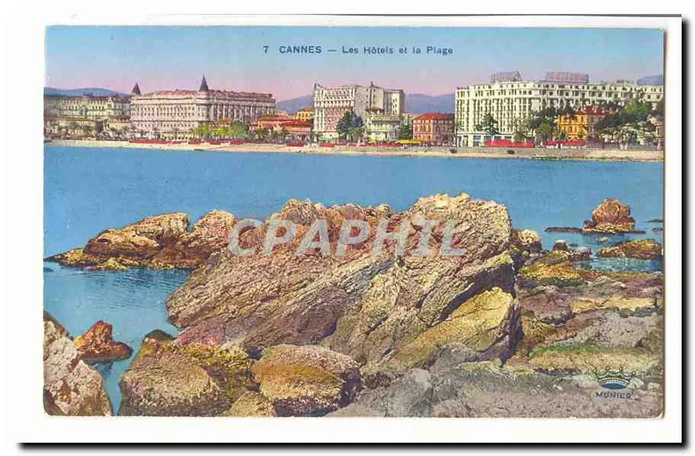 CANNES — Os Hotéis e a Praia — Munier - Frente