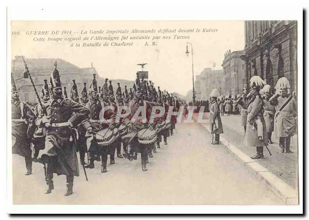 Die deutsche Kaiserliche Garde, die vor dem Kaiser bei der Schlacht von Charleroi marschiert — A.R. — Nr. 198 - Vorderseite