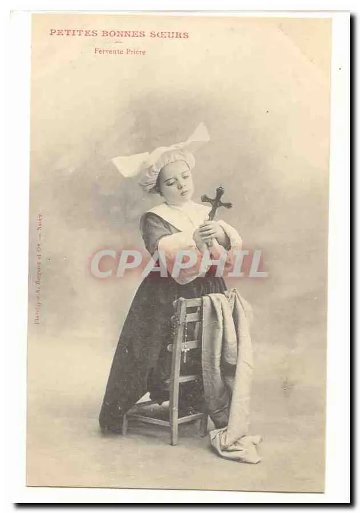 Kleine Gute Schwestern — Fervente Gebet — Photographie von A. Bergerot in Nancy - Vorderseite