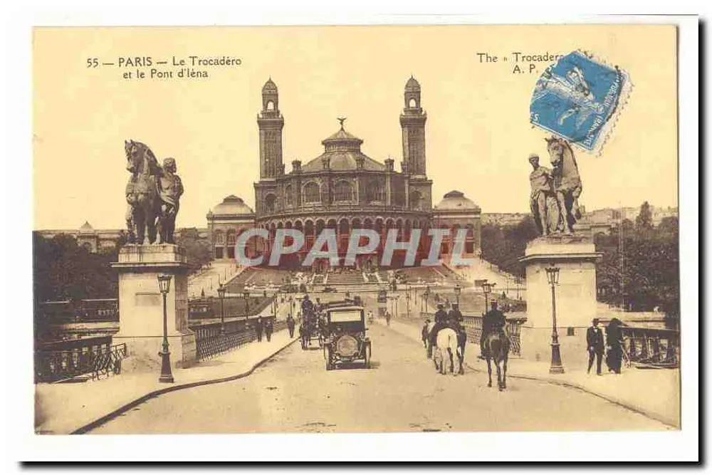 Paris — O Trocadéro e o Ponte d'Iéna — The « Trocadero » A.P. - Frente